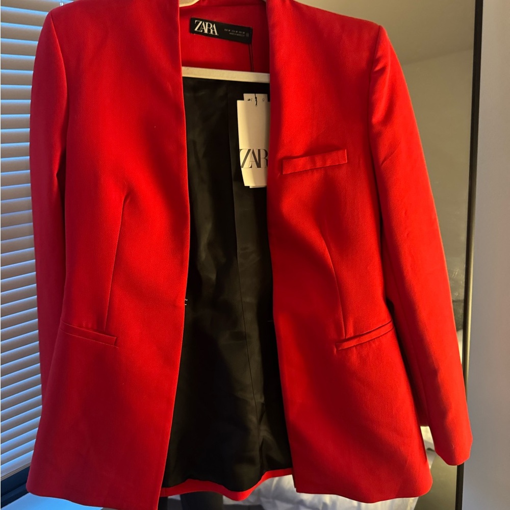 Zara Bold Scarlet Blazer for Women